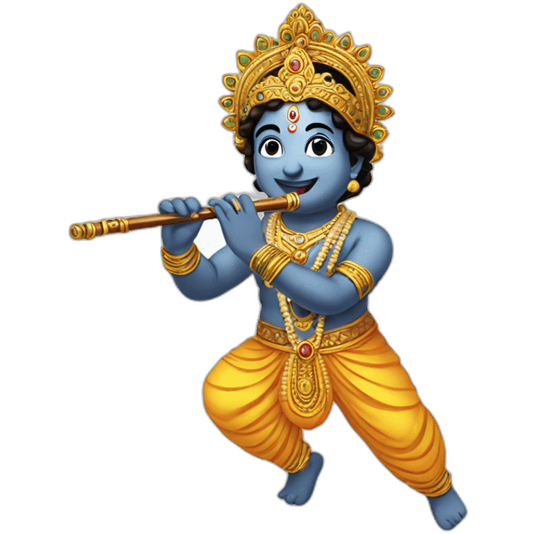 Lord Krishna playing flute emoji