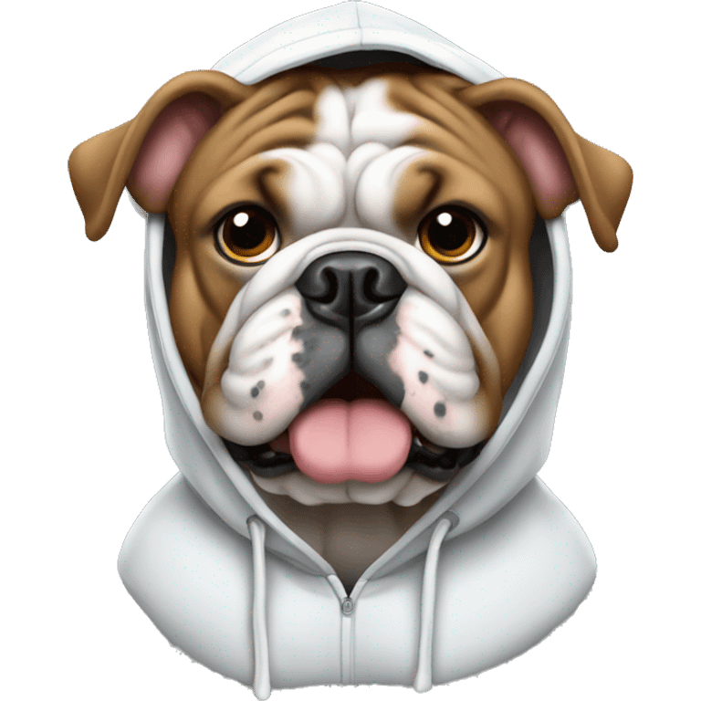 Bulldog wearing hoodie  emoji