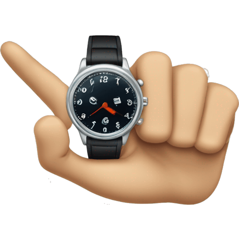 index Finger pointing to a wristwatch emoji