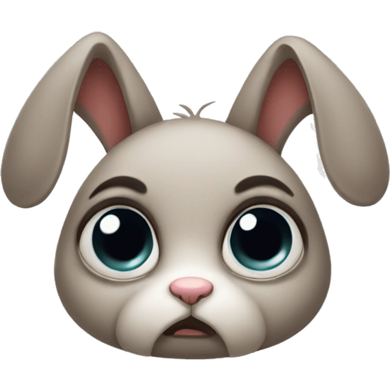 Sad rabbit big eyes emoji