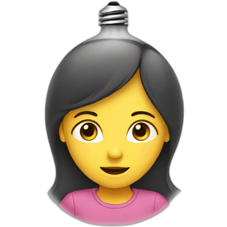 girl saying words in bulb emoji