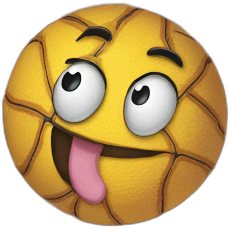 Basketball ball with a sponje Bob on it emoji