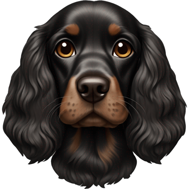 cocker spaniel dog black with brown details emoji