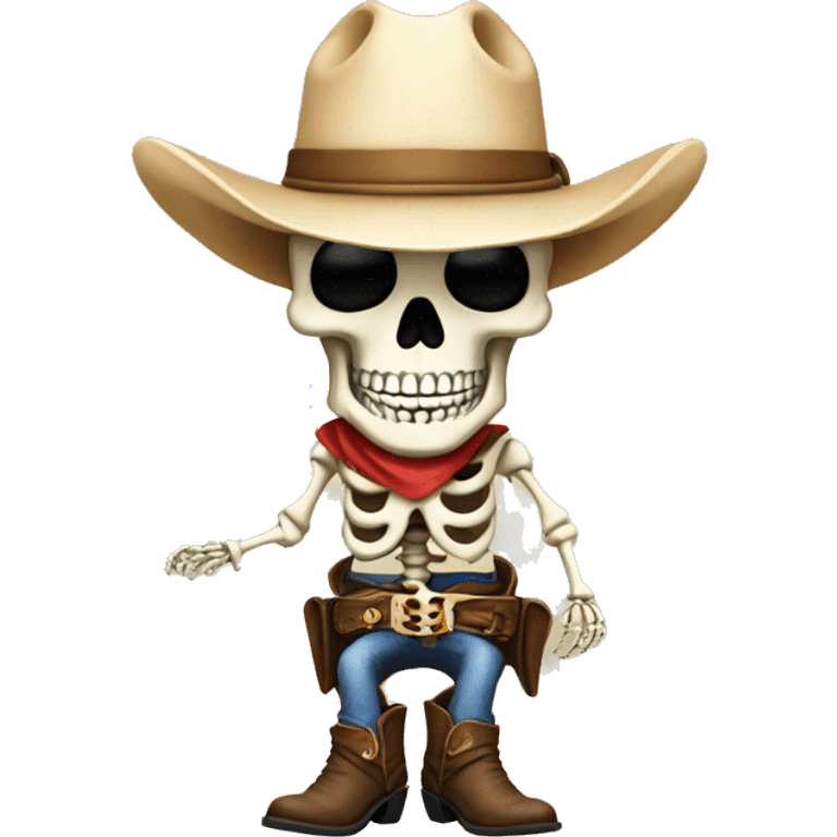  skeleton with a cowboy hat and cowboy boots emoji