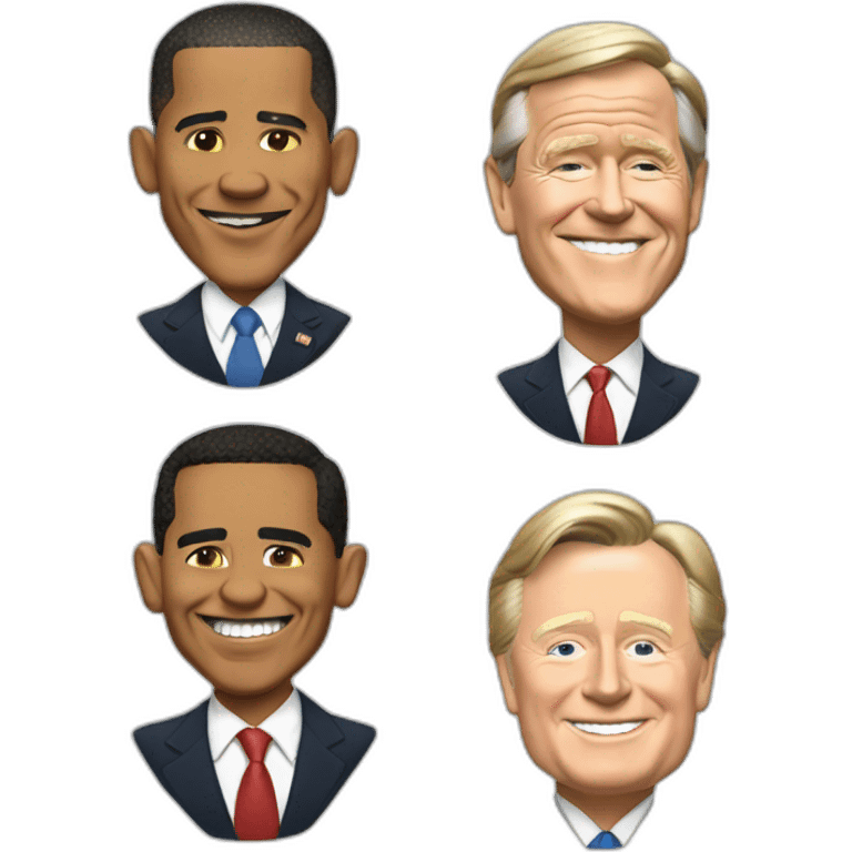 georgebush, obama, clinton, hw bush emoji