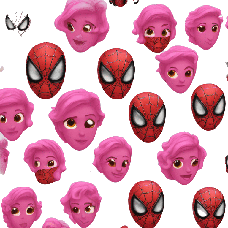 pink spiderman with coquette bow emoji