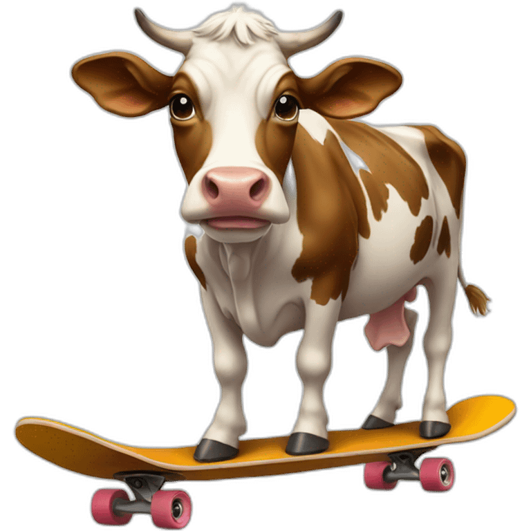 Cow on skateboard emoji