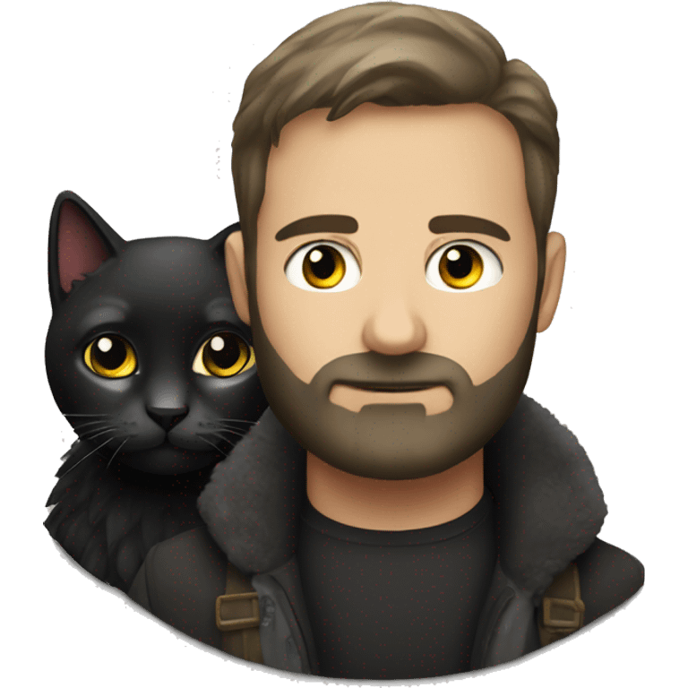 dark german sherp with dark cat emoji