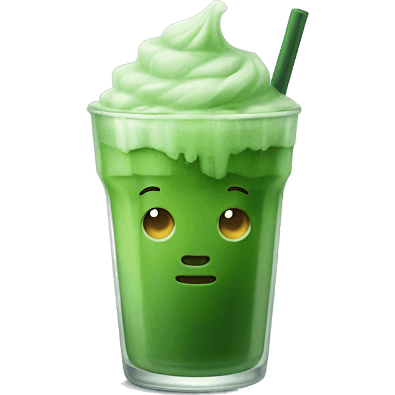 iced matcha in glass cup emoji