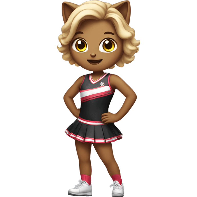 girl cat dressed as a cheerleader emoji