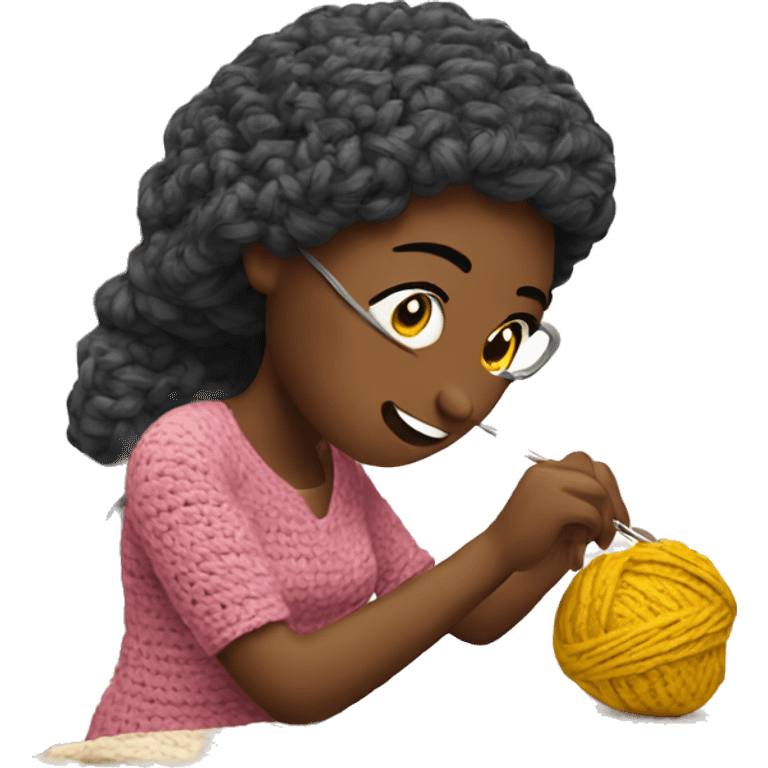 Woman crocheting emoji