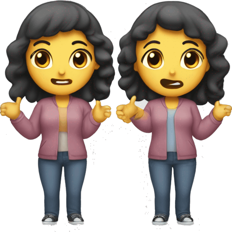 two girls friendly bickering  emoji