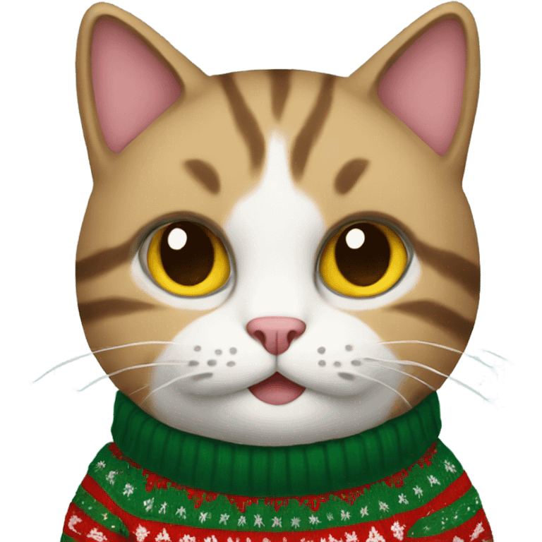 Cat wearing a Christmas sweater  emoji