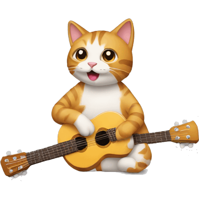 cat playing a guitar simple emoji