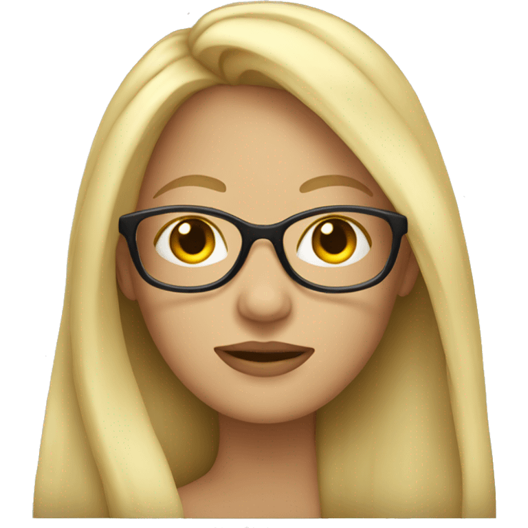 Long blonde hair glasses woman emoji