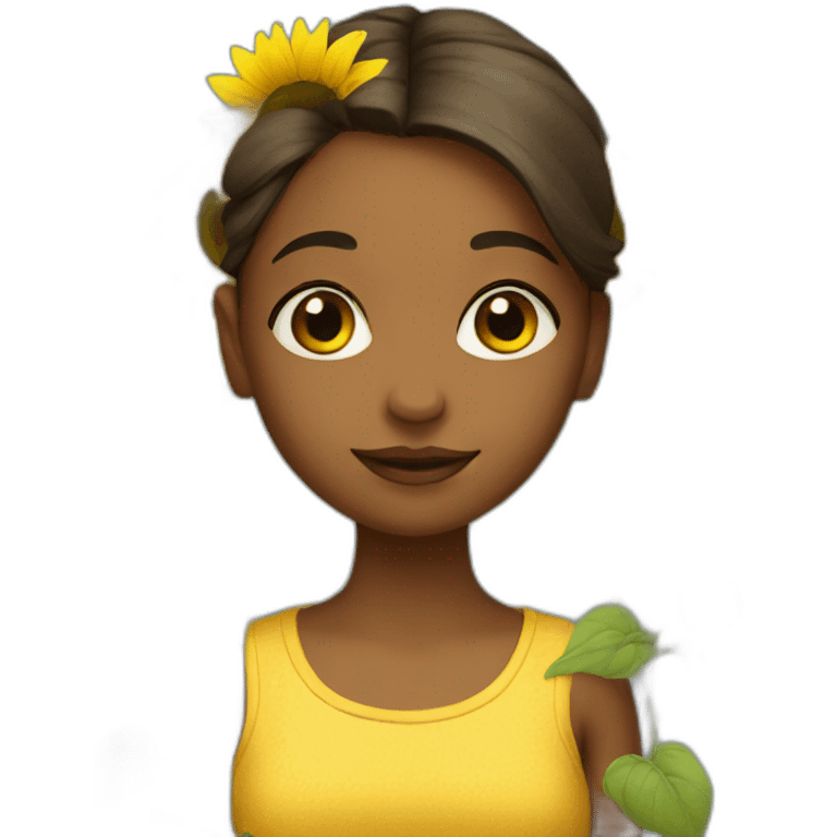 Girl with sunflowers  emoji