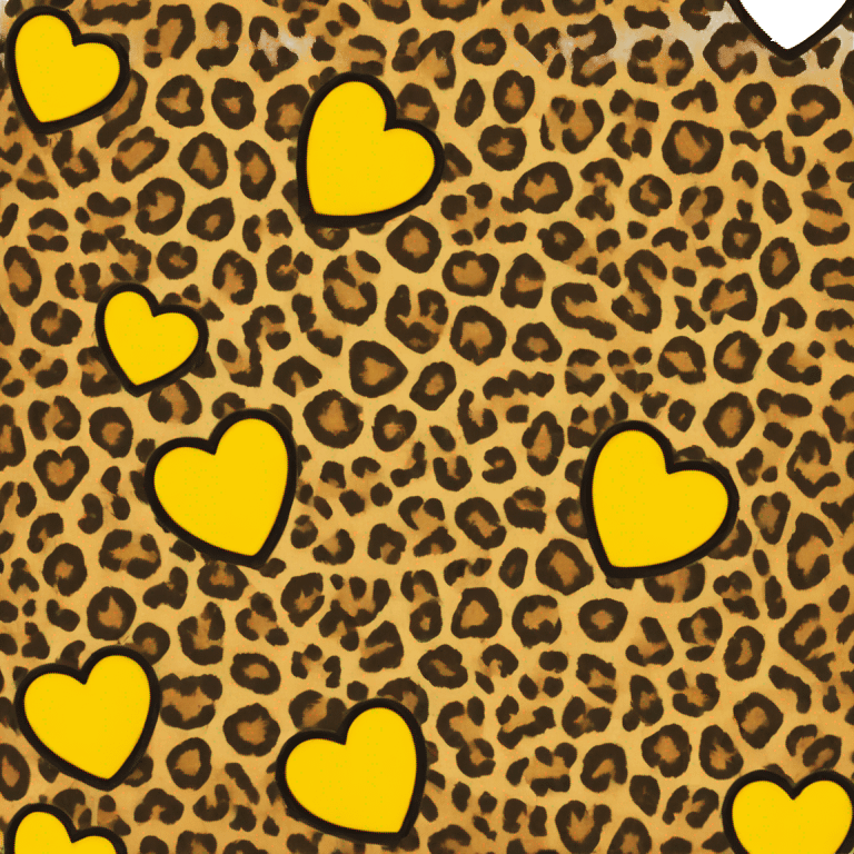 Yellow heart with a leopard emoji