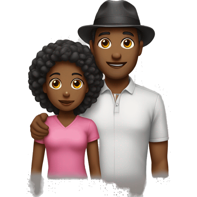 black girl with hat and dad emoji