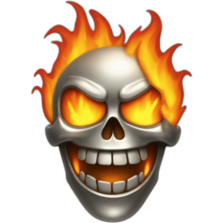 metal laughing skull on fire emoji