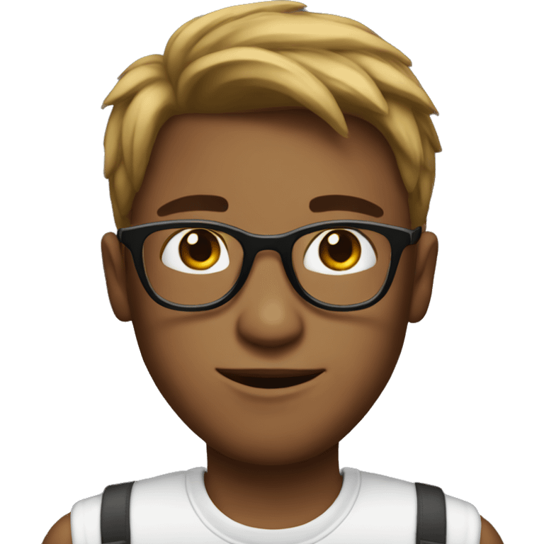 Hot boy with glasses  emoji