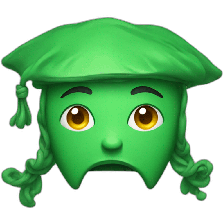 toxic green color school emoji