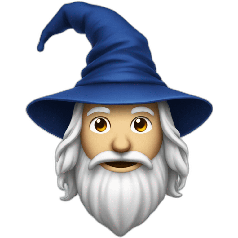 face smiling of a wizard style of Merlin, with dark blue cap, with thumbs up emoji