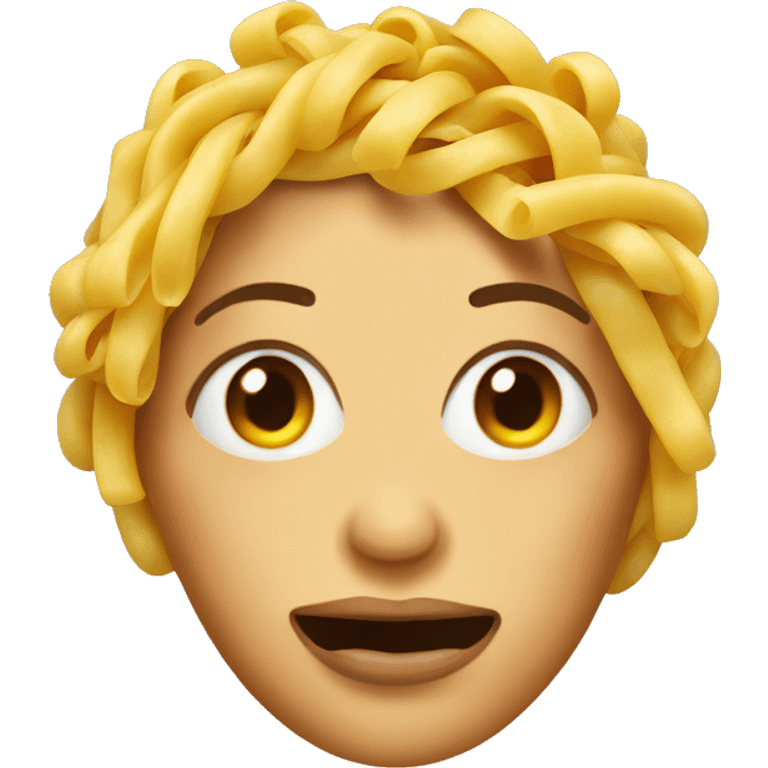 Woman with pasta face emoji