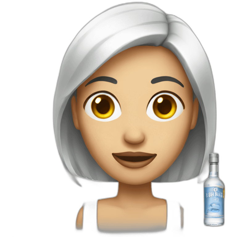 Woman with a vodka emoji