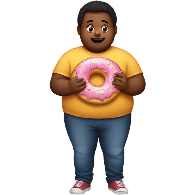 Fat kid with donut emoji