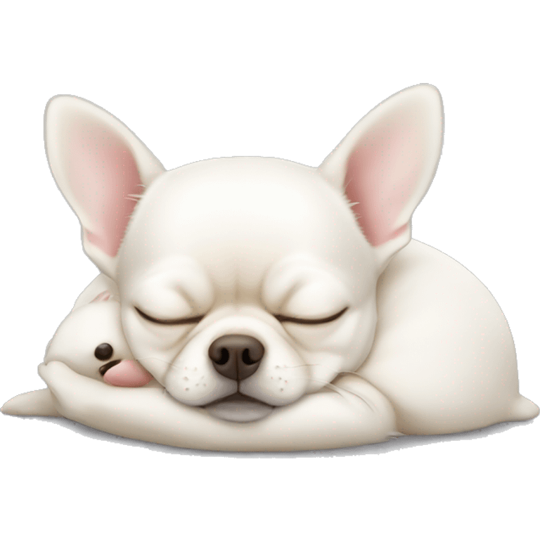 fat white chihuahua sleeping emoji