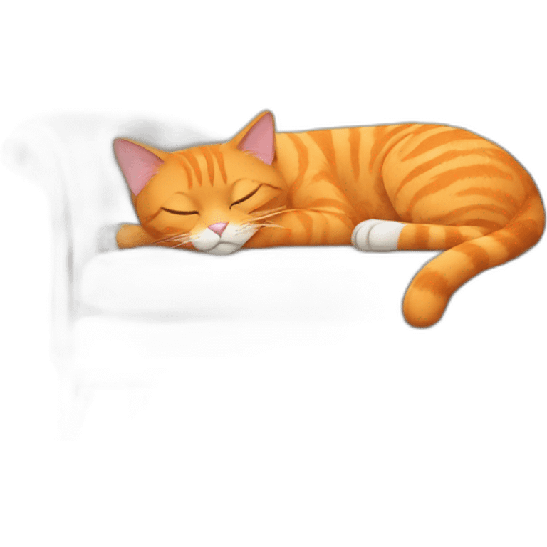 Orange cat sleeping on a couch emoji