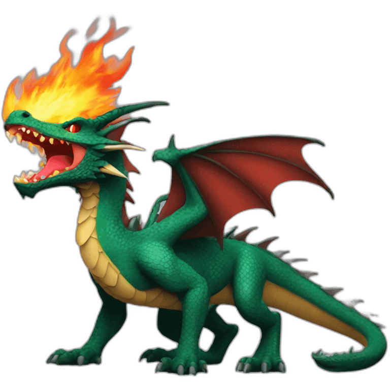 A wild looking dragon with fire breath emoji