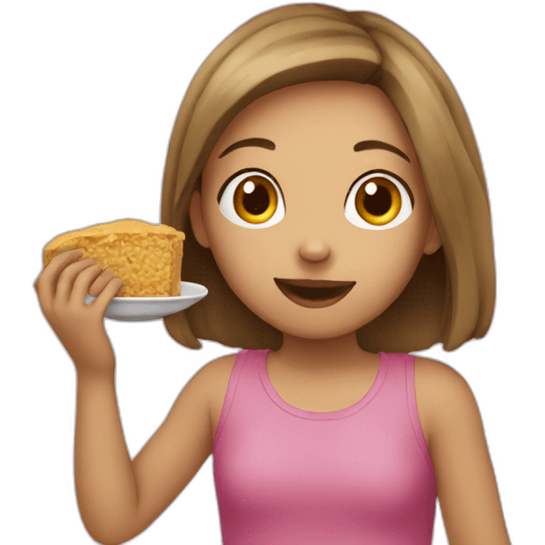 Girl eating  emoji