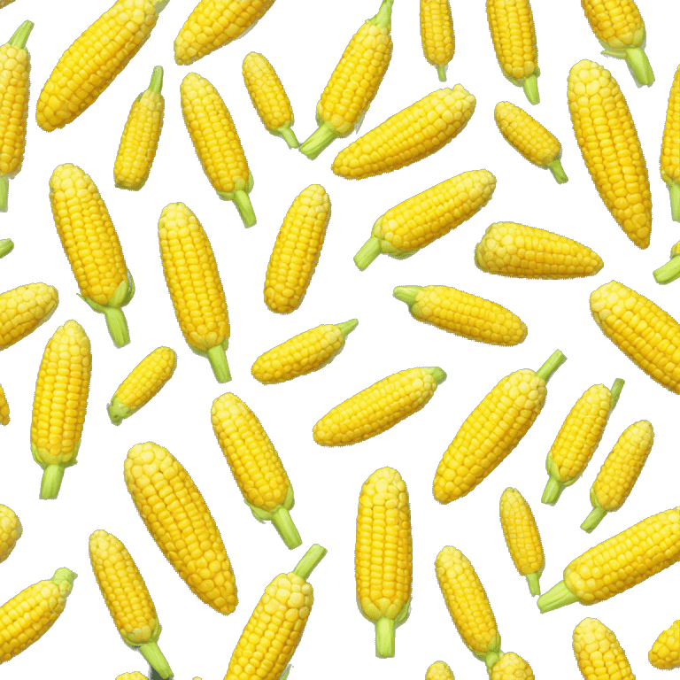 Create a 3D rendered image of an ear of corn in the style of an emoji icon. Be sure to draw only one corn. emoji