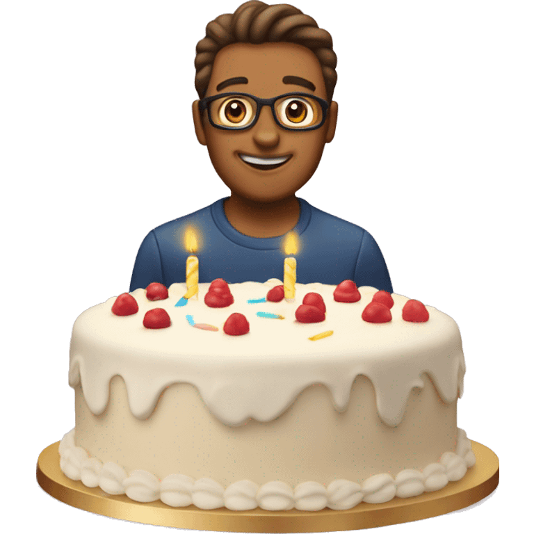 Cake with 100th birthday emoji