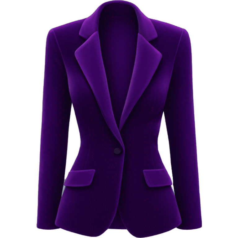 Realistic isolated dark purple velvet feminine fashion blazer. emoji