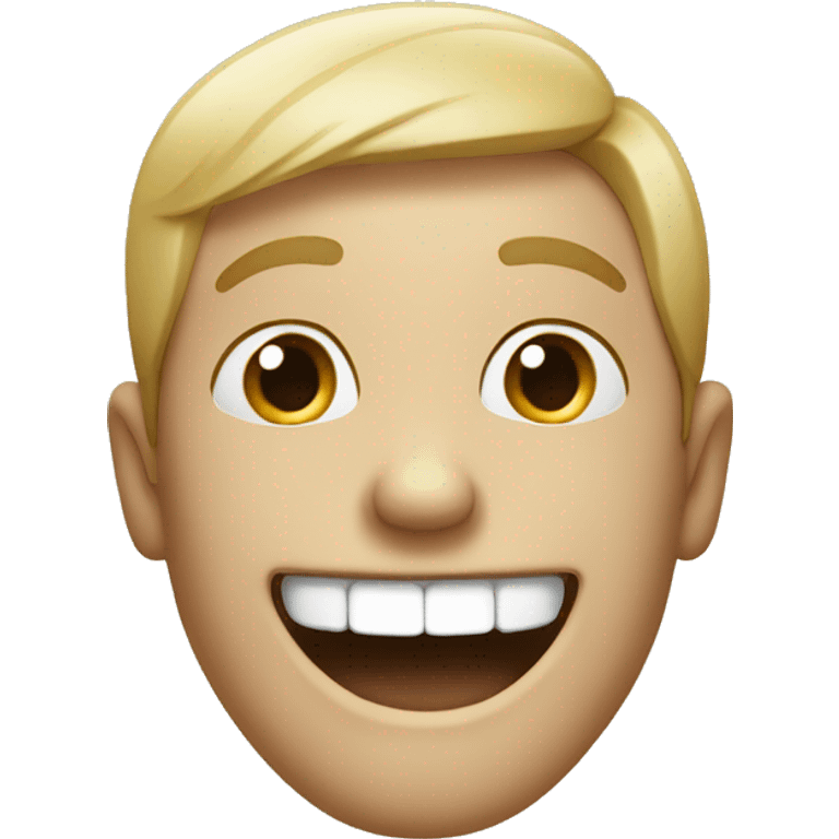 a smiling guy laughing and pointin emoji