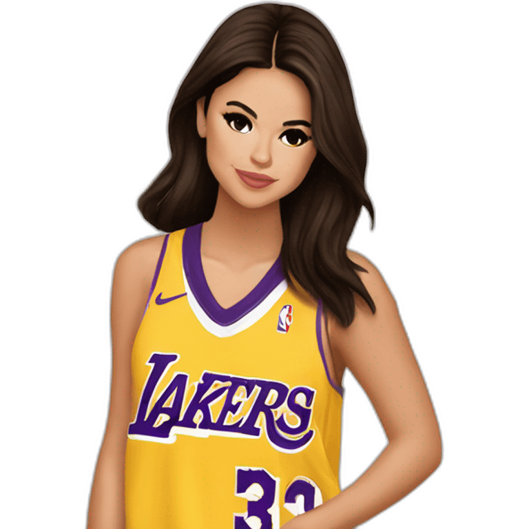 selena gomez in yellow lakers jersey emoji