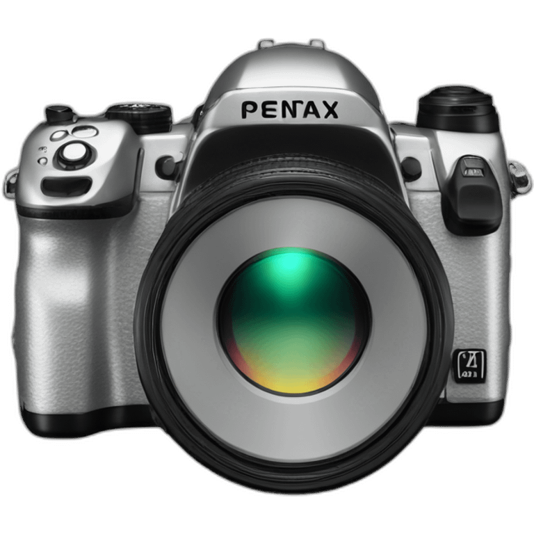 silver pentax K-1 with silver lens emoji