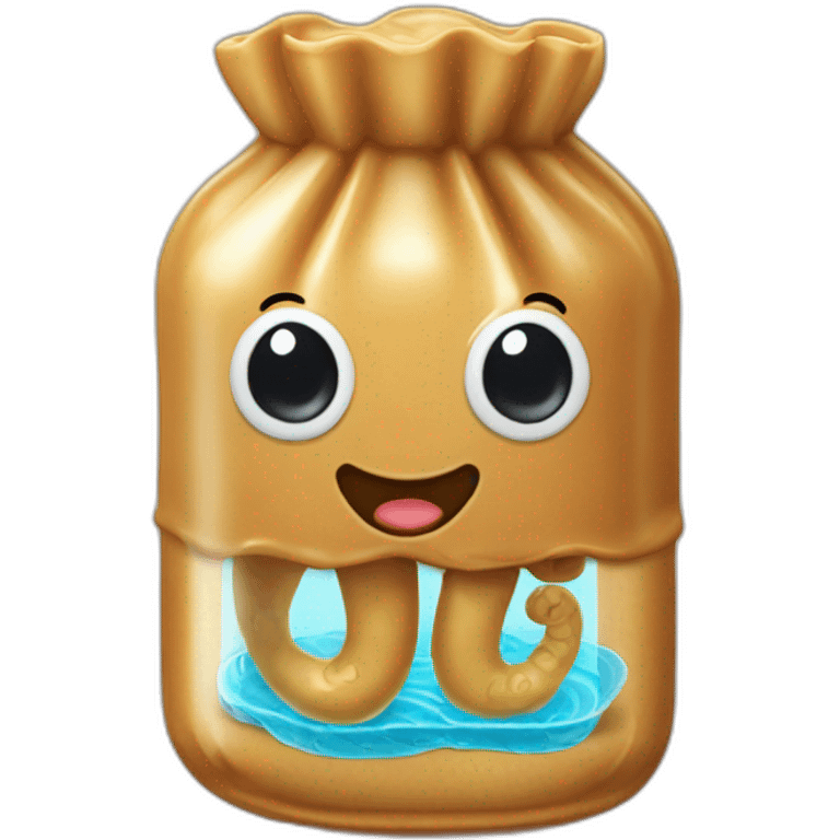 Peanut butter cute jellyfish money bag emoji