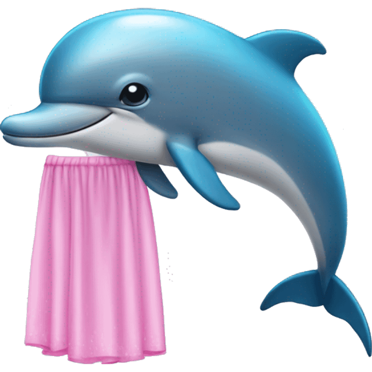 Dolphin wearing a tutu emoji