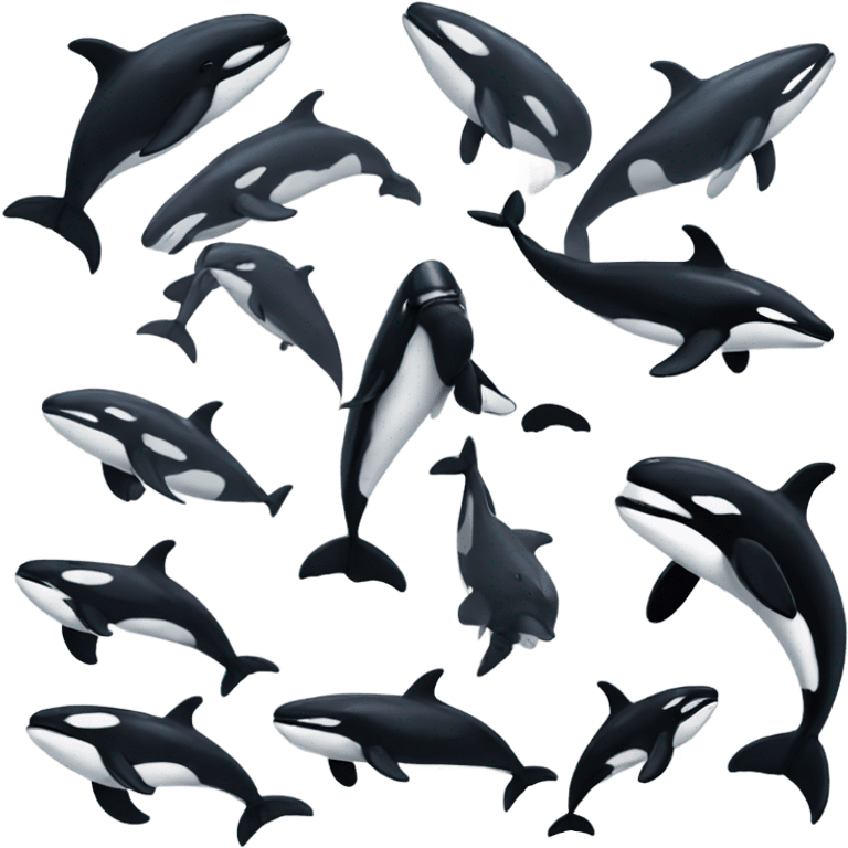 Orca whale pack emoji