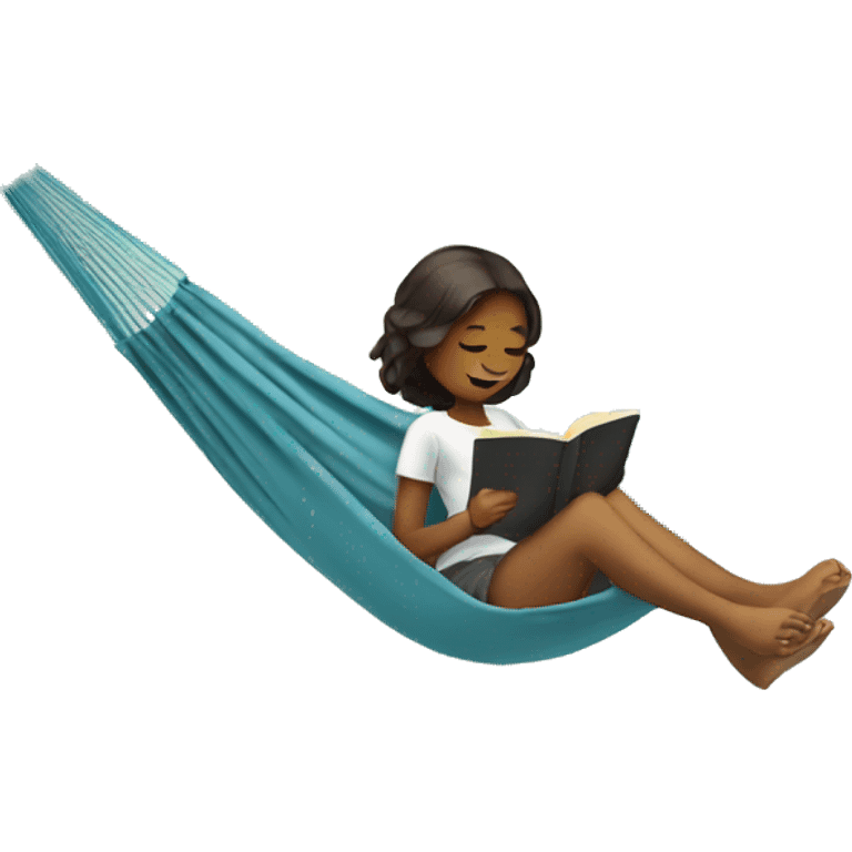 girl reading in a hammock  emoji