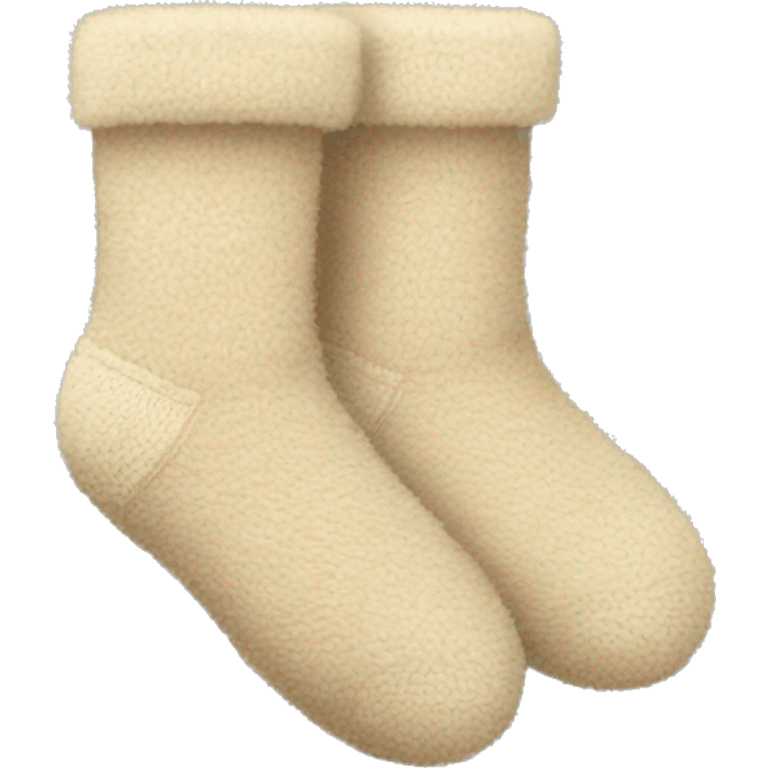 pair of beige fuzzy socks emoji