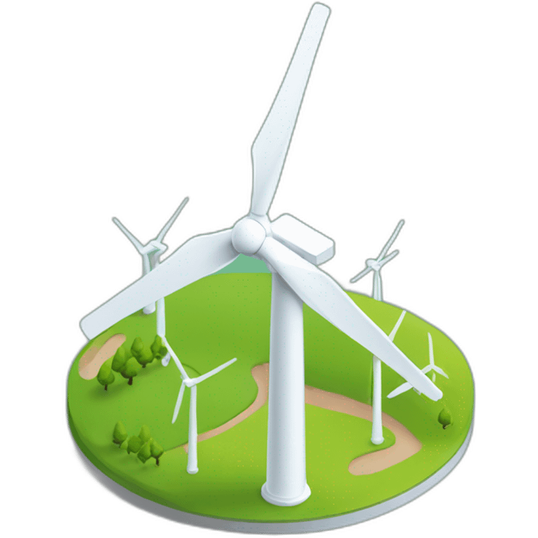 Wind Turbines，isometric view emoji