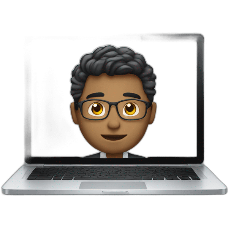 JOVEN EMPRESARIO CON UN PC emoji