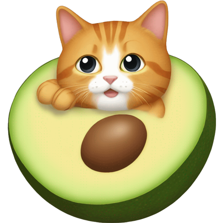 a cute ginger cat in an avocado onesie emoji