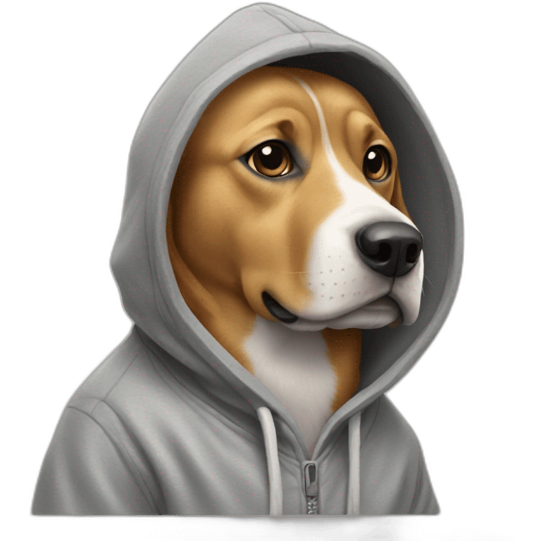 Dog wearing hoodie  emoji