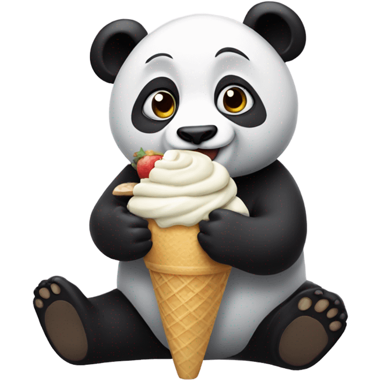 Panda eating ice cream emoji