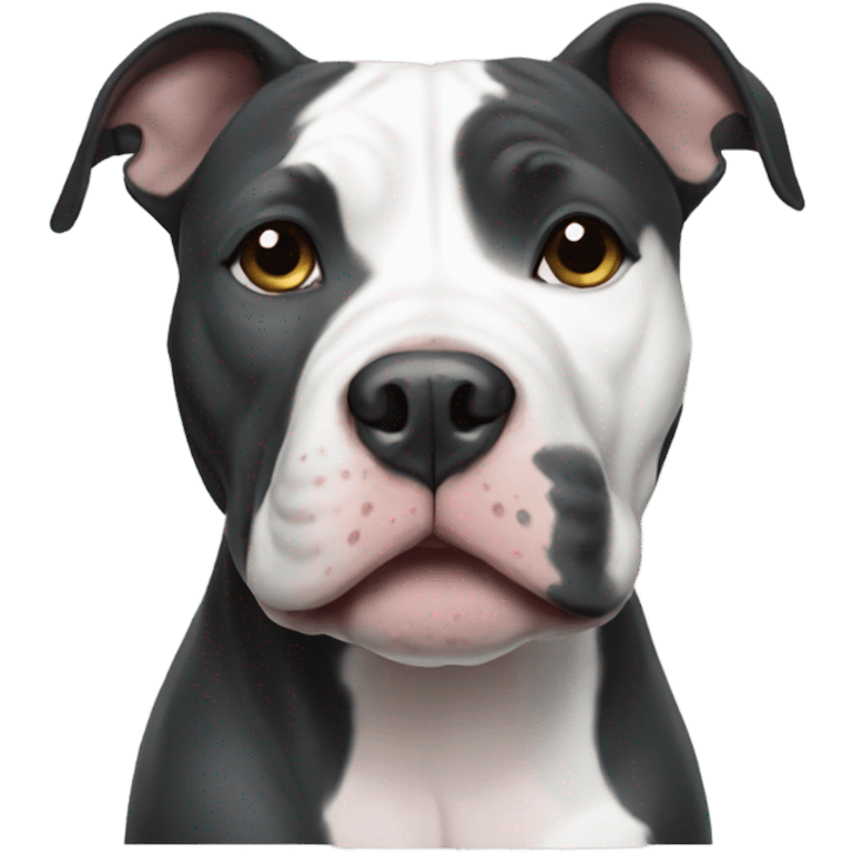 Black and white pitbull emoji